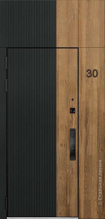 Входная дверь Шумоизоляционная модель со вставками (вид снаружи) - купить в Нижнем Новгороде