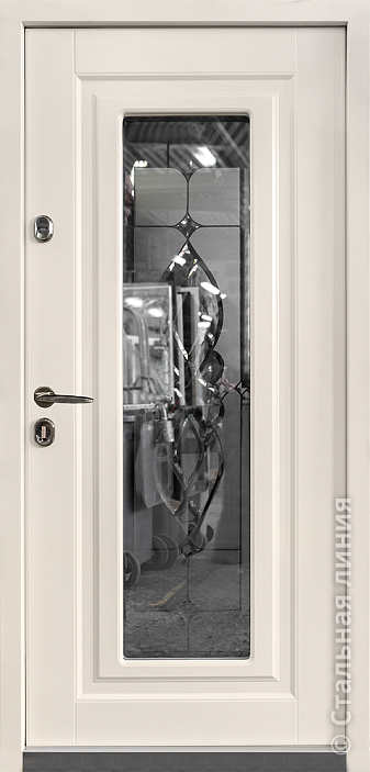 Входная дверь Классическая модель с золотым витражом (вид изнутри) - купить в Нижнем Новгороде