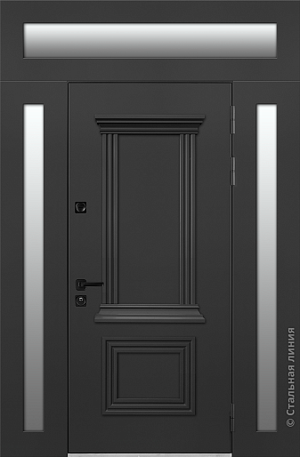 Входная дверь Модель для широкого проема с багетами (вид снаружи) - купить в Нижнем Новгороде