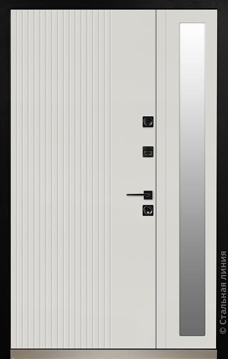 Входная дверь Модель с остеклением в доборе (вид изнутри) - купить в Нижнем Новгороде