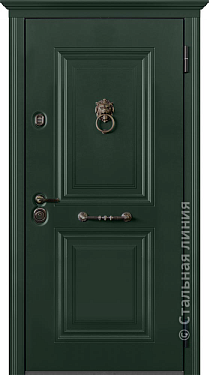 Входная дверь Классическая модель со скобой и стучалом (вид снаружи) - купить в Нижнем Новгороде