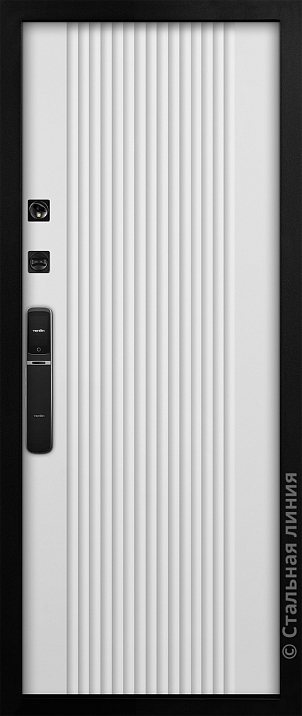 Входная дверь Стильная модель с фальшь-фрамугой (вид изнутри) - купить в Нижнем Новгороде