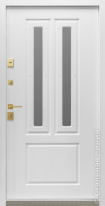 Входная дверь Классическая модель с фальшь-фрамугой (вид изнутри) - купить в Нижнем Новгороде